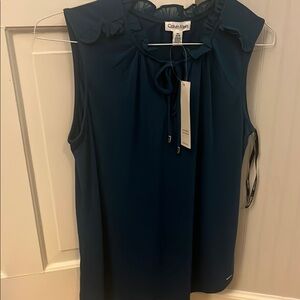 Calvin Klein Dark Blue Sleeveless Blouse